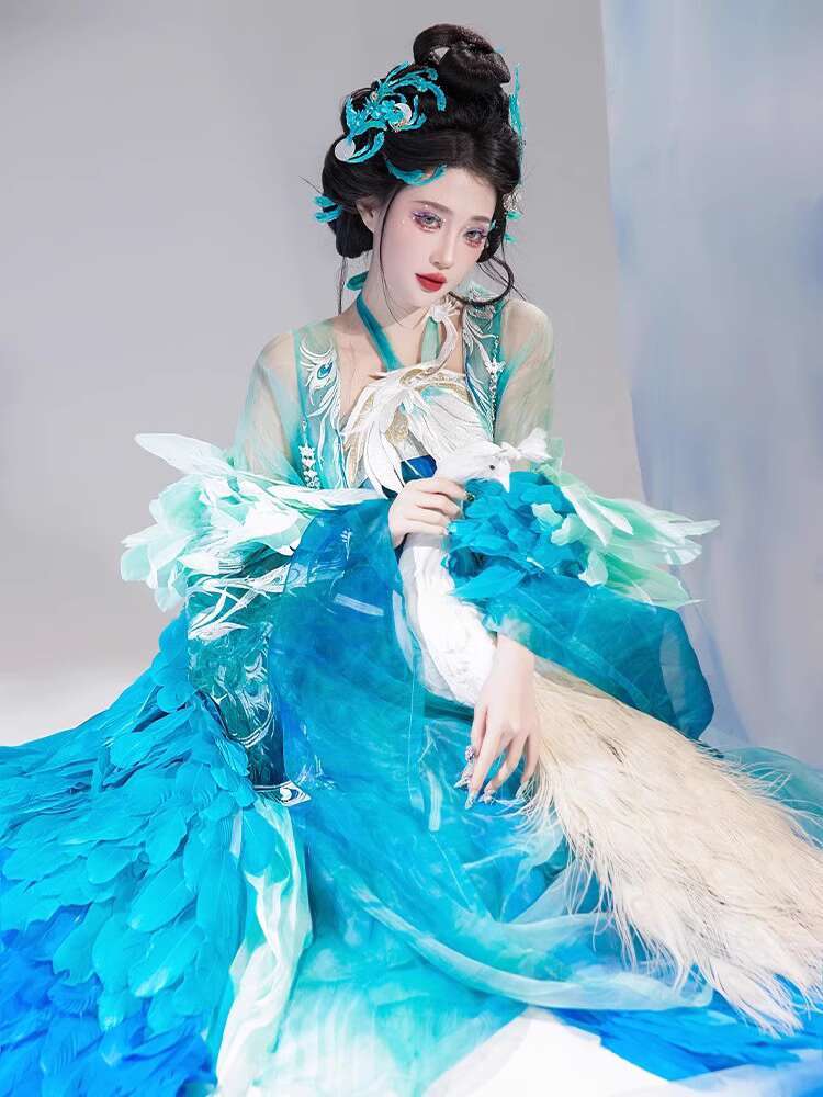 Neue Pfau Hanfu Damenmode Schw – Embroidery Shirt Bewertung und Preis