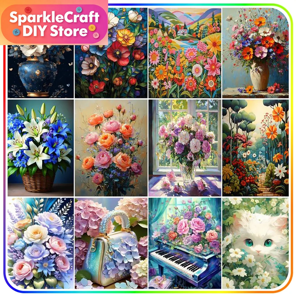 1 Stück rahmenloses Diamant-Ma – Embroidery Flower Bewertung und Preis